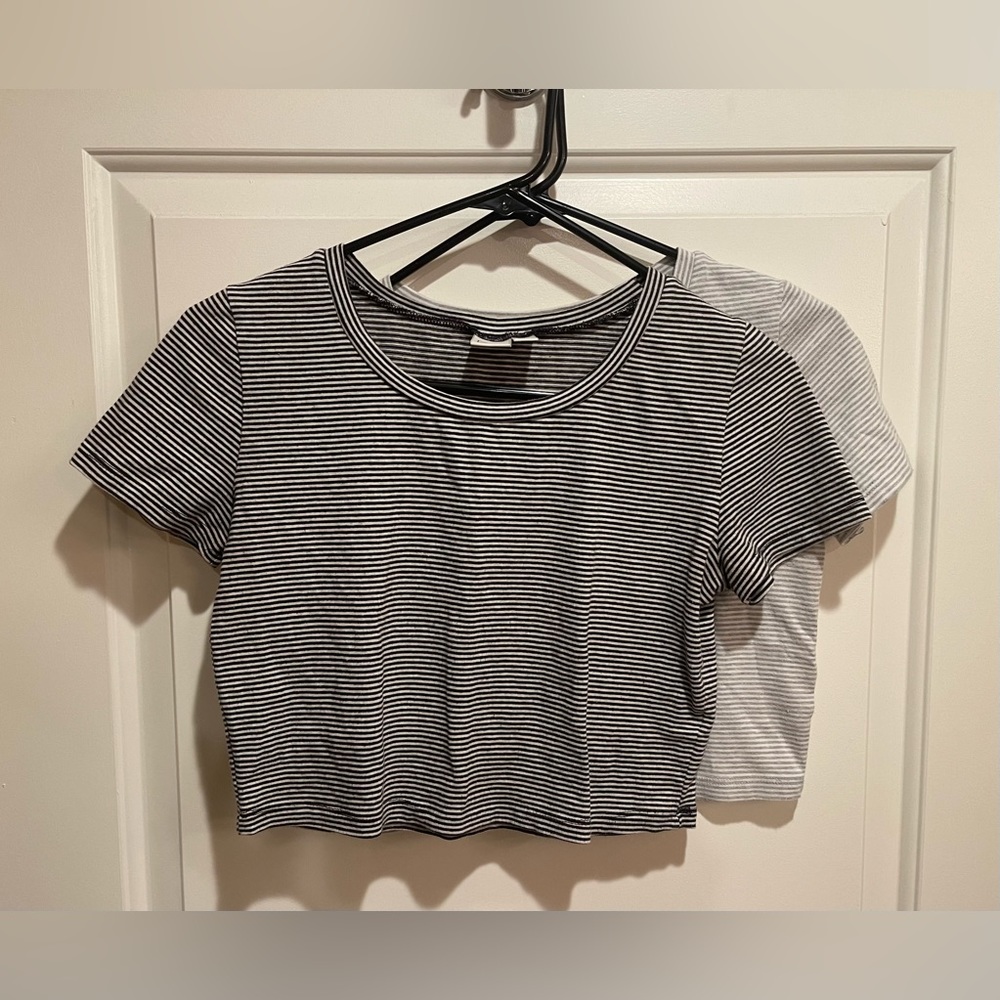 Bundle 2 Matching Striped Crop Tops Size M